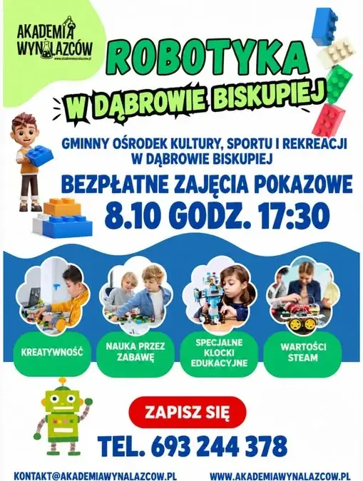 Bezpłatne zajęcia z robotyki dla dzieci w Dąbrowie Biskupiej