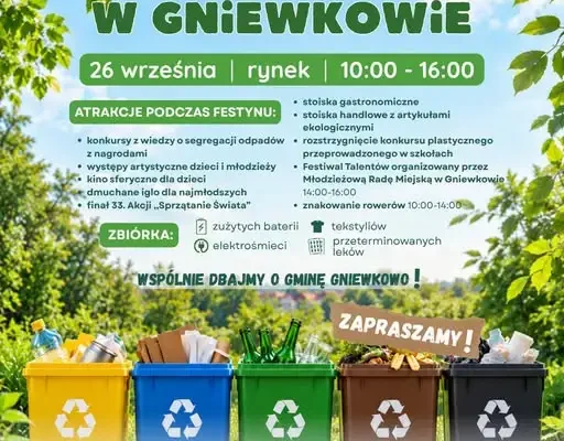 VII Festyn Ekologiczny w Gniewkowie – 26 września na Rynku