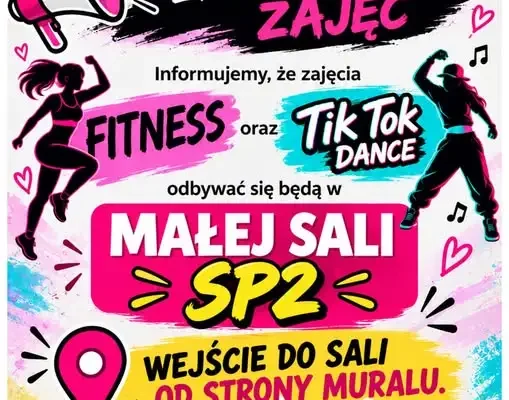 Zmiana miejsca zajęć FITNESS i Tik Tok Dance w Gniewkowie