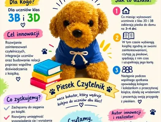 Piesek Czytelnik wyrusza w podróż – nowa czytelnicza innowacja w szkole w Janikowie