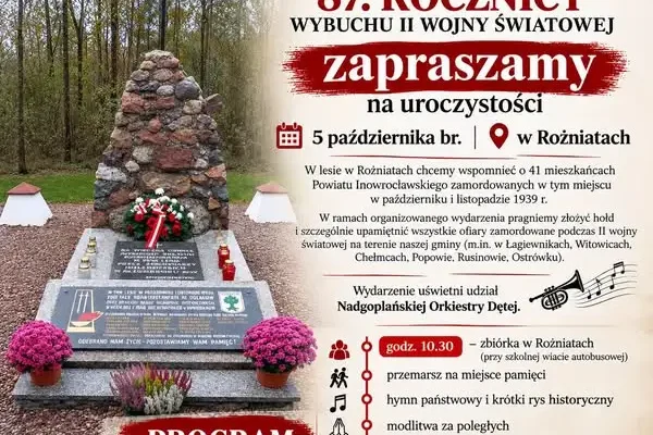 Kruszwica upamiętni ofiary II wojny światowej. Uroczystości w Rożniatach 5 października