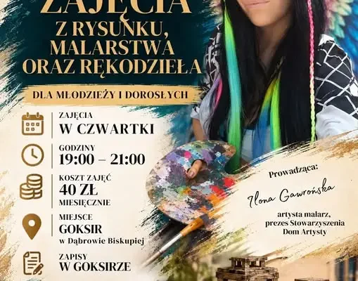 Kreatywne czwartki w GOKSiR Dąbrowa Biskupia – rysunek, malarstwo i rękodzieło