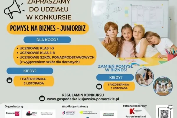 Juniorbiz 2026: konkurs dla młodych przedsiębiorców z Kujaw i Pomorza