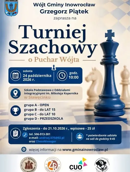 Turniej szachowy o Puchar Wójta Gminy Inowrocław w Sławęcinku
