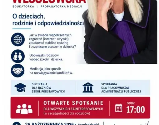 Anna Maria Wesołowska w Janikowie: spotkanie o dzieciach, rodzinie i odpowiedzialności