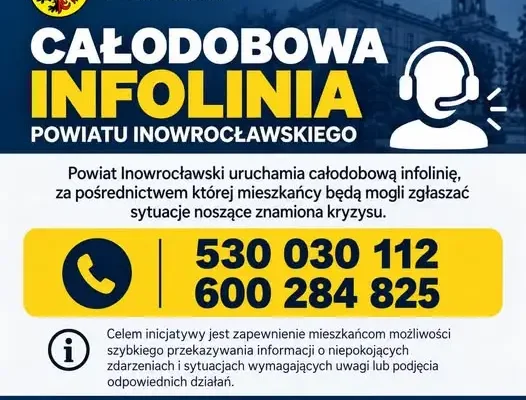 Powiat Inowrocławski uruchamia całodobową infolinię kryzysową