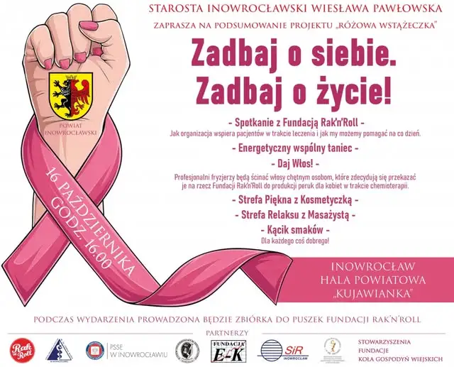 Różowa Wstążeczka w Inowrocławiu – wydarzenie o profilaktyce raka piersi