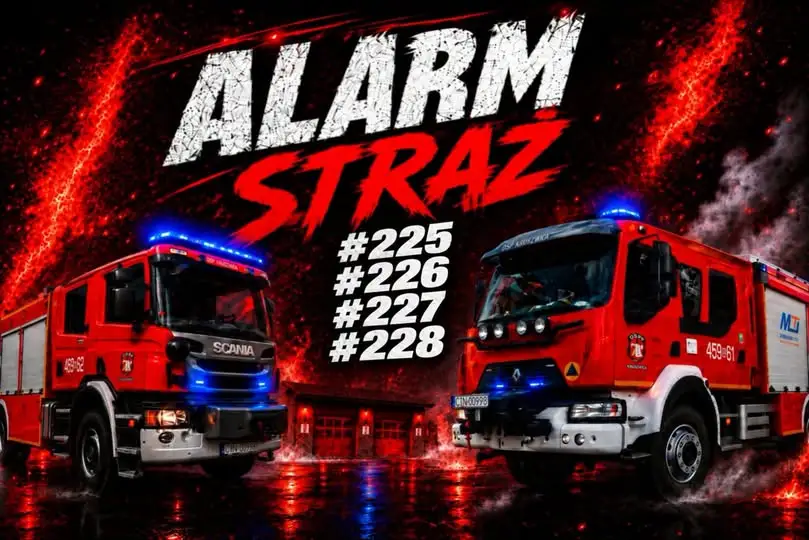 Kruszwica: seria interwencji strażaków — alarm bombowy w szkole i pożar domu