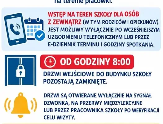Szkoła wprowadza nowe zasady wstępu dla rodziców i osób z zewnątrz