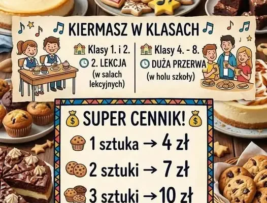 Kiermasz słodkości w szkole – wsparcie dla chóru Piccoli Soli