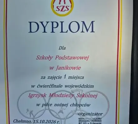 Piłkarska drużyna z Janikowa w półfinale wojewódzkim Igrzysk Młodzieży Szkolnej