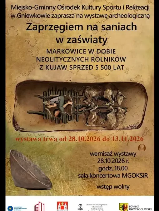 Neolityczne sanie z Markowic na wystawie w Gniewkowie