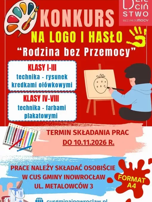 Konkurs „Rodzina bez Przemocy” – dzieci z Gminy Inowrocław stworzą logo i hasło