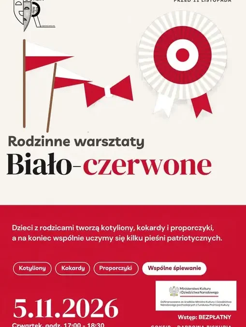 Biało-czerwone warsztaty rodzinne w Dąbrowie Biskupiej przed Świętem Niepodległości
