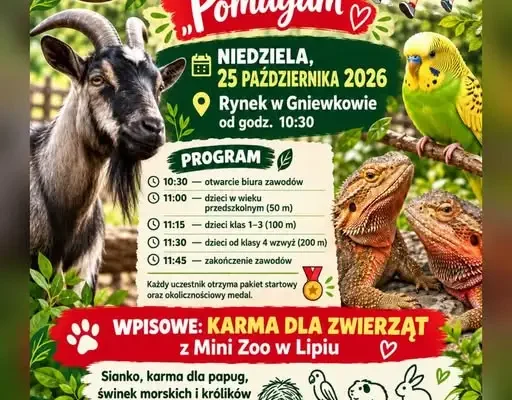 IX Bieg Najmłodszych „Pomagam” w Gniewkowie – sport i pomoc zwierzakom