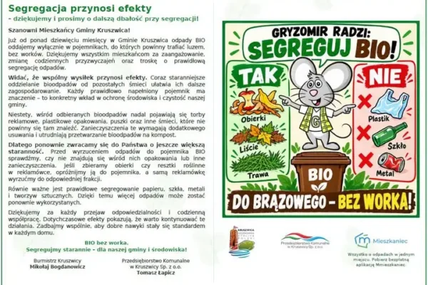 Gmina Kruszwica chwali mieszkańców za segregację bioodpadów