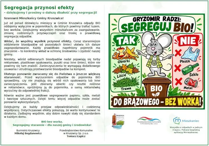 Gmina Kruszwica chwali mieszkańców za segregację bioodpadów