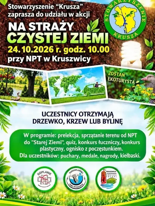 Kruszwica: jutro akcja „Na straży czystej Ziemi” – sprzątanie, quiz i ognisko