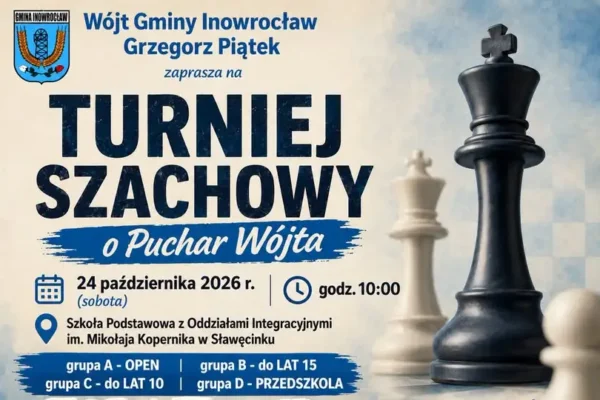 Turniej szachowy o Puchar Wójta Gminy Inowrocław – ostatnia szansa na zgłoszenie