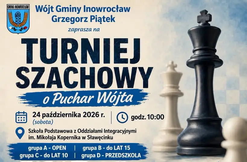 Turniej szachowy o Puchar Wójta Gminy Inowrocław – ostatnia szansa na zgłoszenie