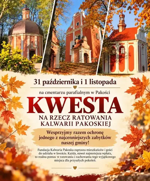 Kwesta na cmentarzu w Pakości – wsparcie dla Kalwarii Pakoskiej