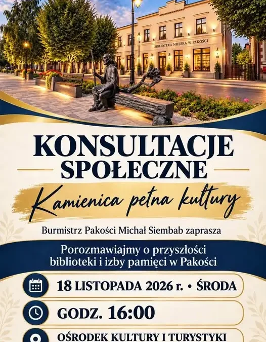 Pakość: konsultacje społeczne o przyszłości biblioteki i izby pamięci