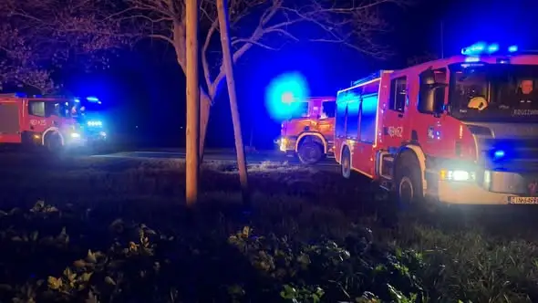 Pożar stogu w Gocanowie – akcja strażaków trwała kilka godzin