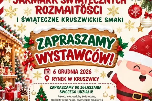 Kruszwica szuka wystawców na Jarmark Świąteczny 6 grudnia