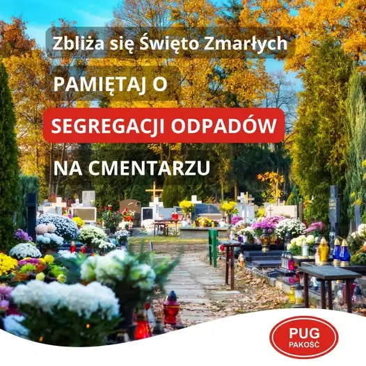 Segregacja odpadów na cmentarzu – apel gminy przed dniem Wszystkich Świętych